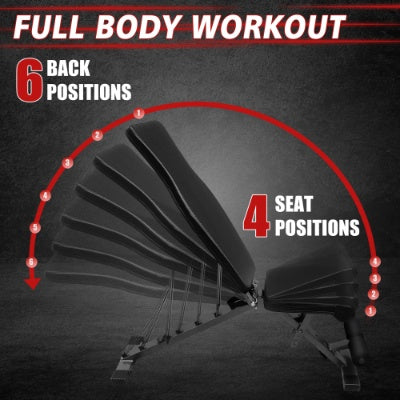 Weight Bench For Full Body Workout, Adjustable Strength Training Sit-up Chair, Multi-Purpose Foldable Incline Decline Bench