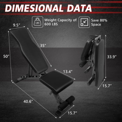 Weight Bench For Full Body Workout, Adjustable Strength Training Sit-up Chair, Multi-Purpose Foldable Incline Decline Bench